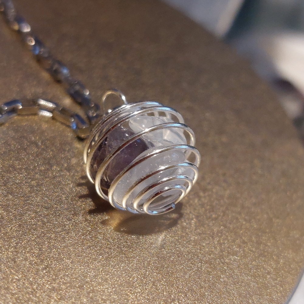 Amethyst / Clear Quartz/ Selenite Pendant